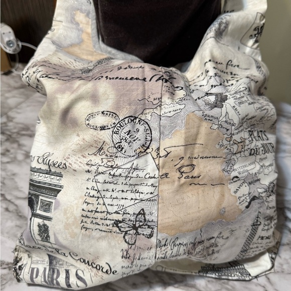 Paris map print tote shoulder/crossbody bag - Picture 2 of 3